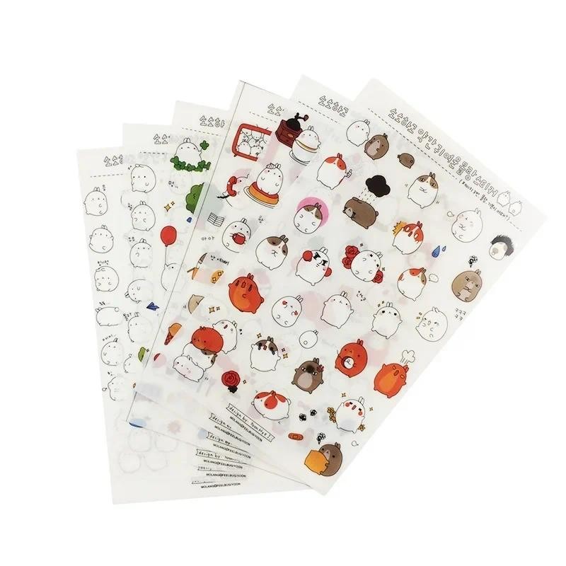 

6sheets loveable Sweet Cartoon PVC Stickers Kids Dairy Wall Phone Book Decoration Multifunction Stickers Scrapbooking