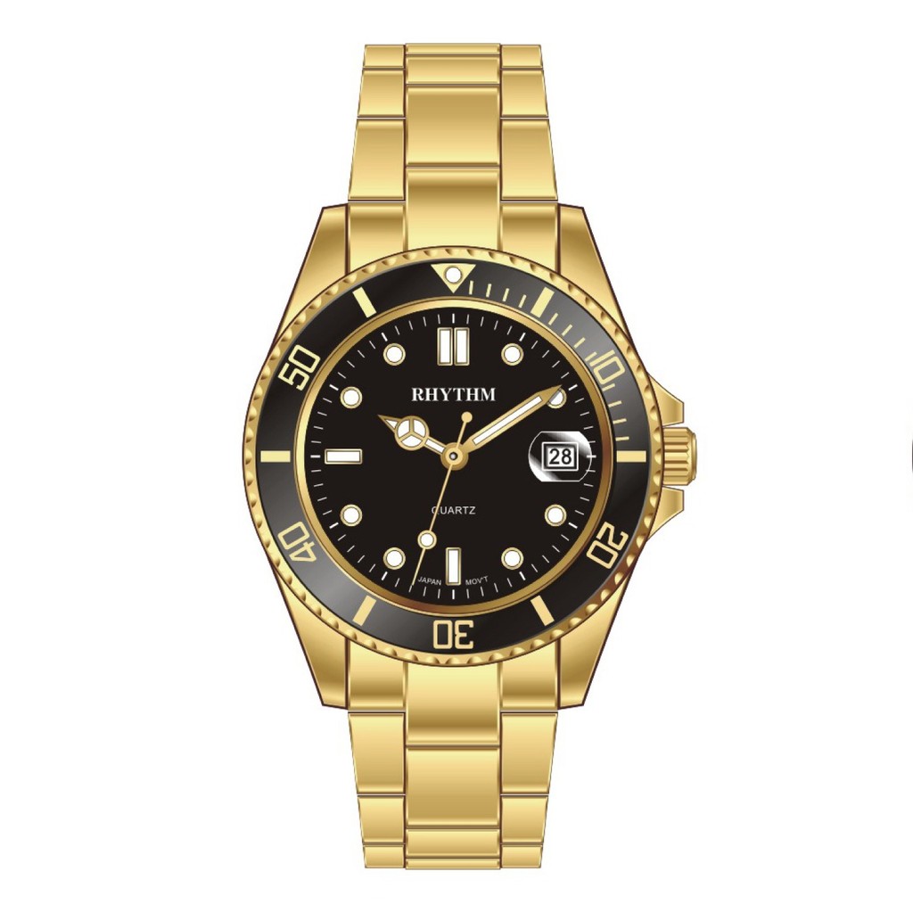 JAM TANGAN PRIA RHYTHM RQ1601S11 RQ1601S11 BLACK DIAL STAINLESS STEEL