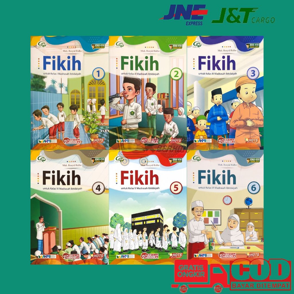 Aqila Fikih Kelas 1 2 3 4 5 6 SD/MI Kurikulum Merdeka KMA 450 Penerbit Tiga Serangkai