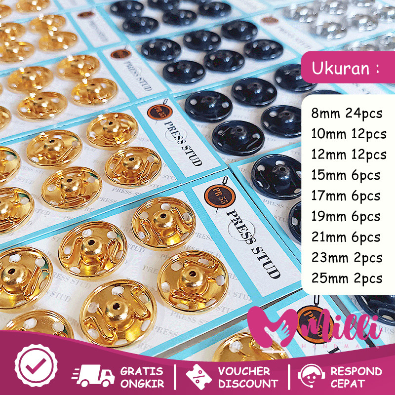 Kancing Jepret Press Studd All Size Tahan Karat