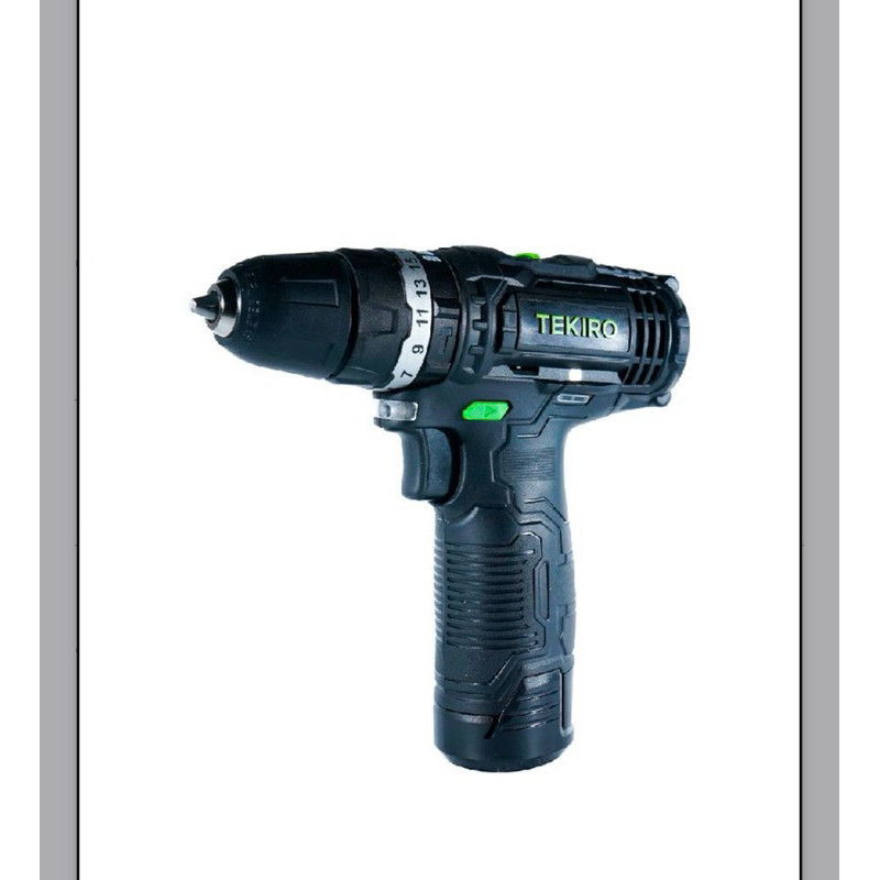 TEKIRO CORDLESS MESIN BOR 10 MM BATTERY BATERAI HEAVY DUTY