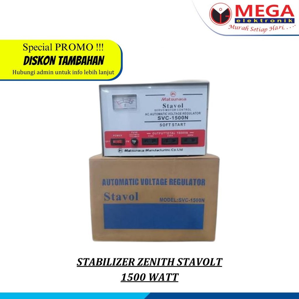 STABILIZER ZENITH STAVOLT 1500 WATT SVC-1500N