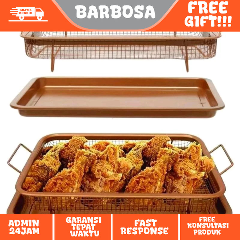 Nampan Peniris Minyak  / Saringan Gorengan Bulat / Nampan Stainless Gorengan Serbaguna / Cooper Cris