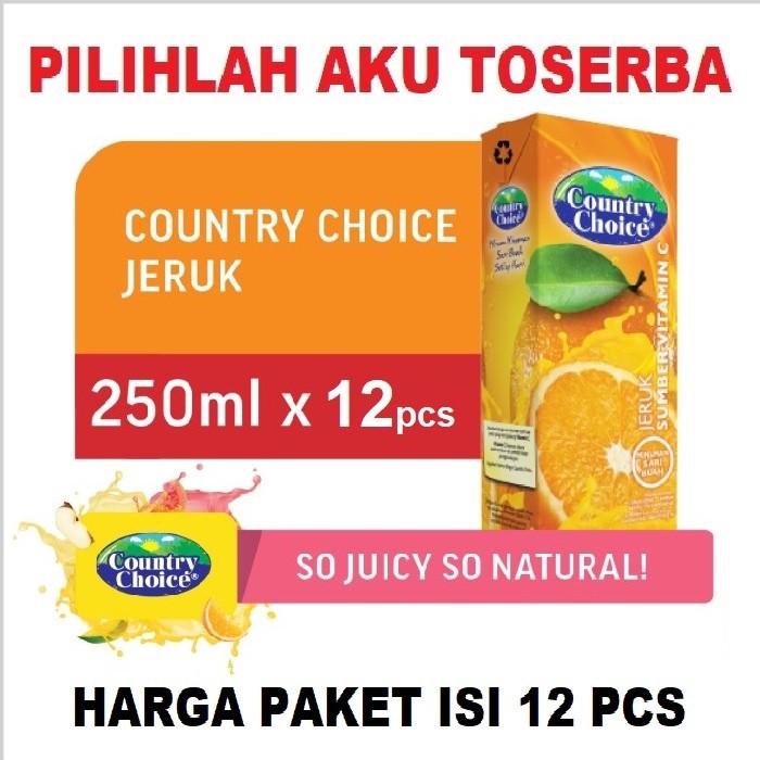 

Country Choice ORANGE Jus Jeruk 250 ml - ( HARGA 12 pcs )