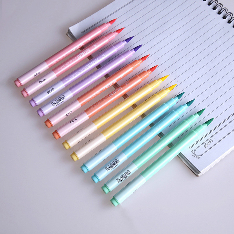 

6 Pcs/Set Cute Highlighter Pen Soft Brush Calligraphy Pens Art Marker Pen for School Drawing Painting Kawaii Stationery