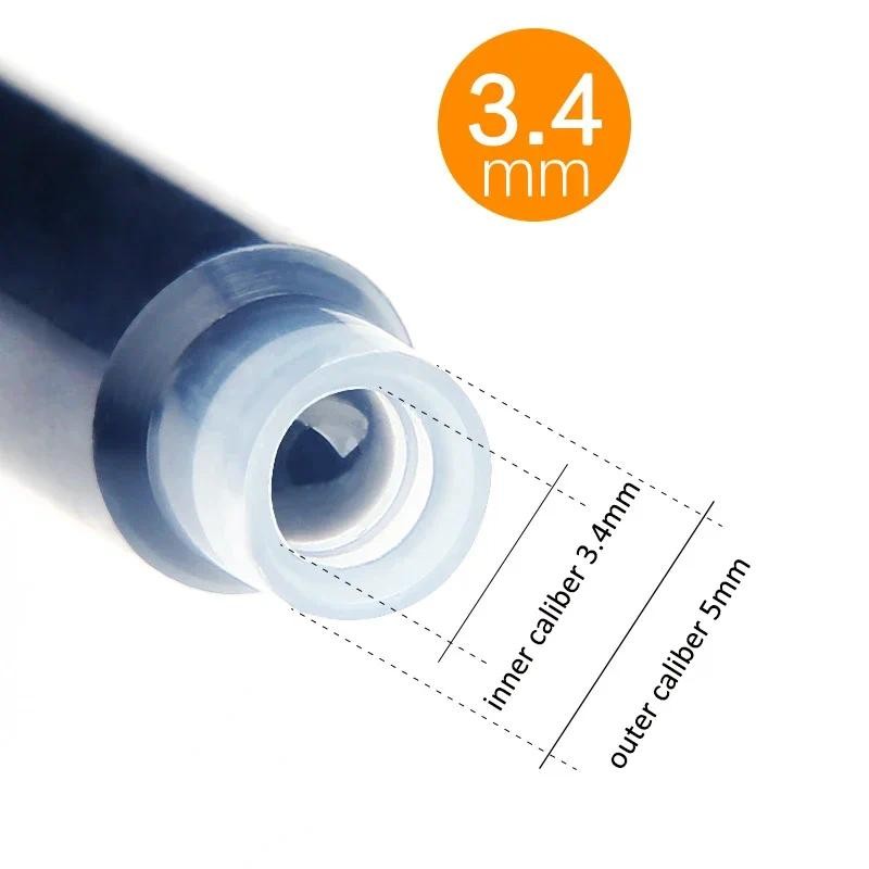 

10pcs/pack 3.4mm Caliber Ink Cartridges for Ink Pen Black/Dark Blue/Red/Erasable Blue Fountain Pens Ink Sac School Supplies