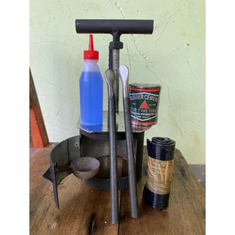 paket lengkap tambal ban bakar spirtus+ lem+ karet