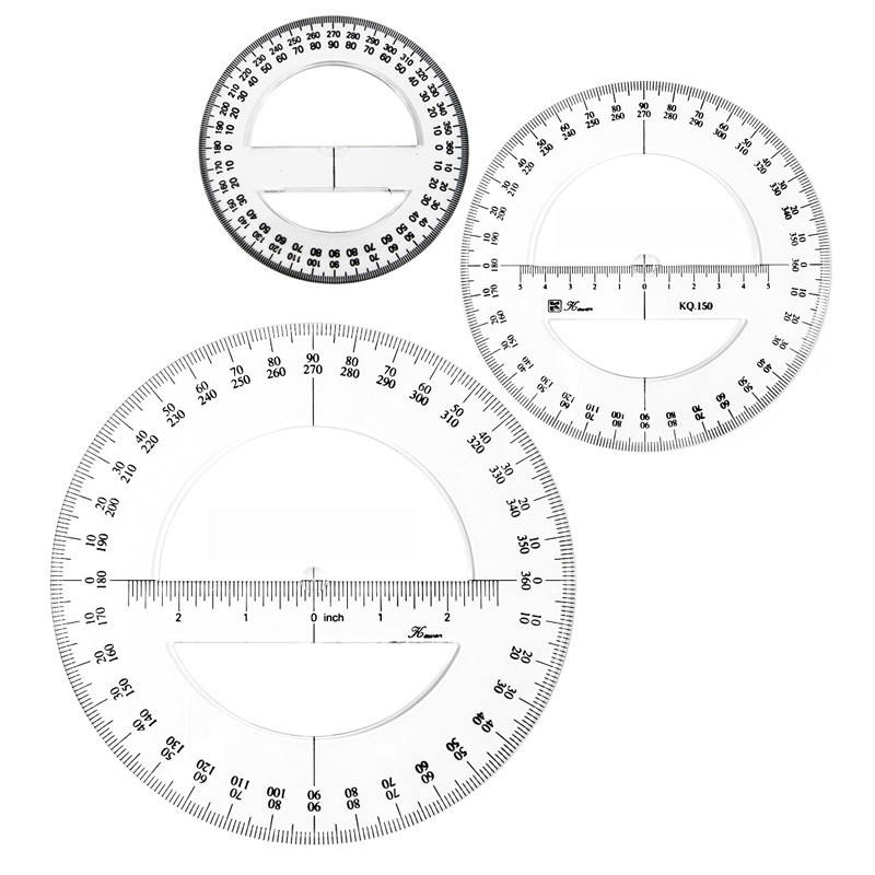 

The Iatest Portable Diameter 10-20CM Plastic 360 Meter Goniometer Ruler Swing Arm, for School Office Supplies