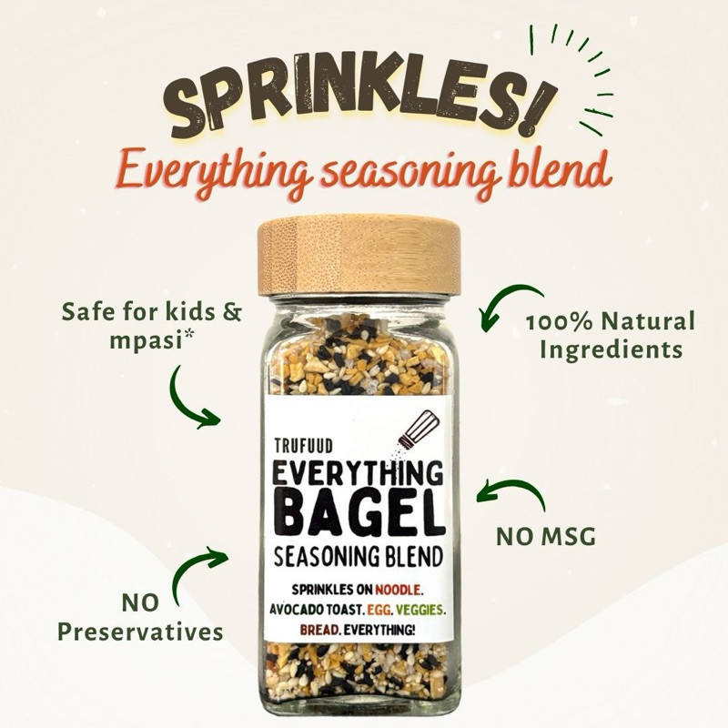 

New TRUFUUD Bumbu Tabur Semua Rasa Wijen Umami Asin Gurih NO MSG Tanpa Pengawet Bumbu MPASI - Everything Bagel Seasoning BlendPremium