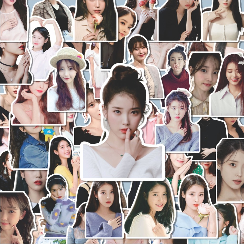 

100PCS Lucu Stiker LEE JI EUN (IU) Stiker Aesthetic Stiker Anti Air Stikers Berperekat Waterproof sticker decal buat Motor Helm Buku Journal Koper Casing HP Laptop Botol Minum Hadiah anak