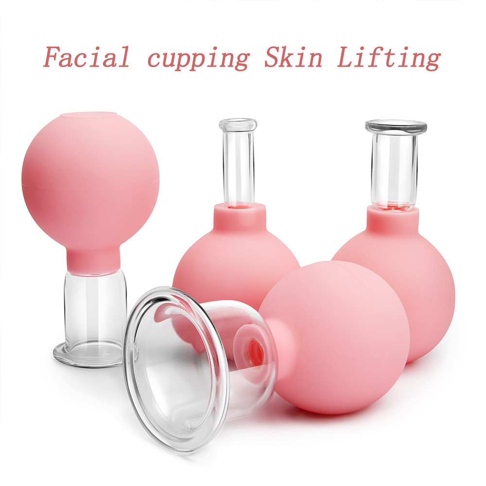 Rubber Vacuum Cupping Glasses Face Massage Cups Skin Lifting Anti Cellulite Cans Vacuum Jar Chineses