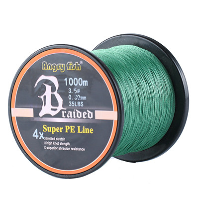 Angryfish 4X 1000M Braided Fishing Line Super PE Line Strong Strength 12LB-80LB