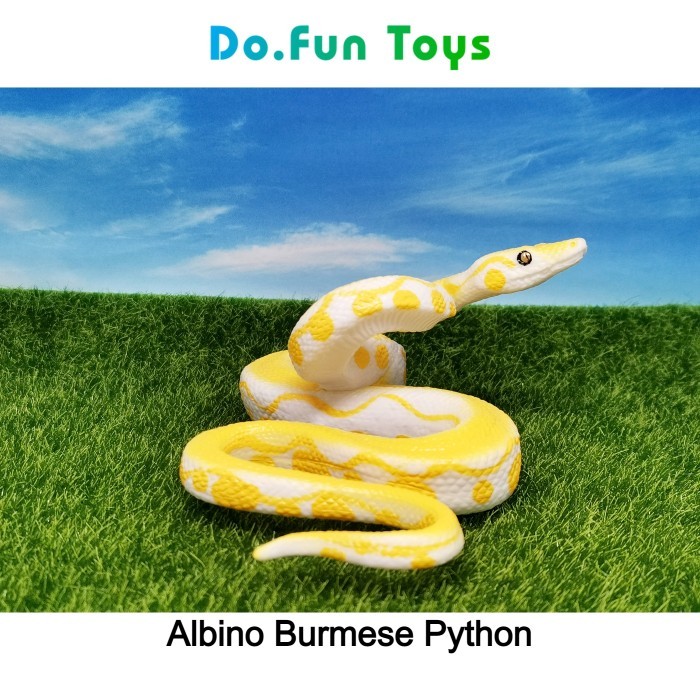 "ALAINDA" - TERBARU Big Python Snake Animal Figure / Miniatur Mainan Ular Piton Besar - Albino Pytho