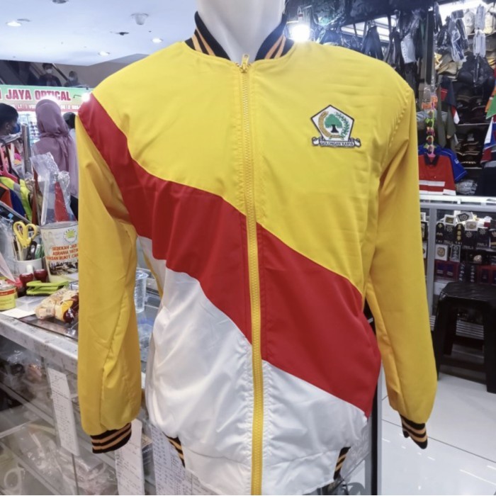 Mark Jaket bomber partai golkar motif merah putih terbaru - M