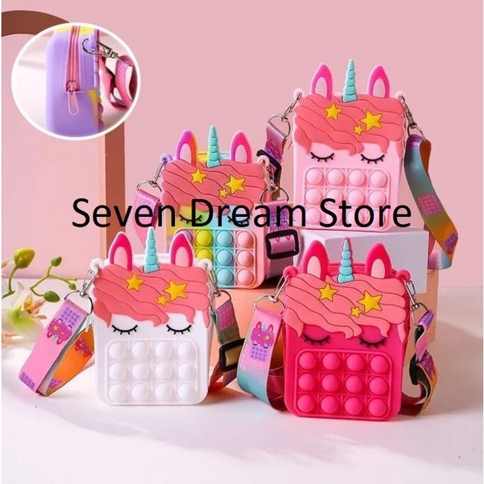 TAS ANAK POP IT Fidget JELLY UNICORN PONY TAS POP IT FASHION