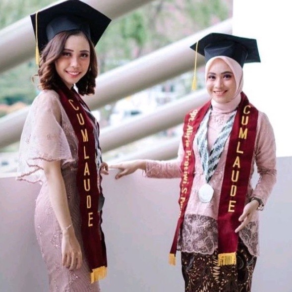 Selempang Wisuda (1HARI JADI) SELEMPANG KALUNG 2 BARIS BORDIR / 2 LETAK BORDIR, Selempang bordir sel