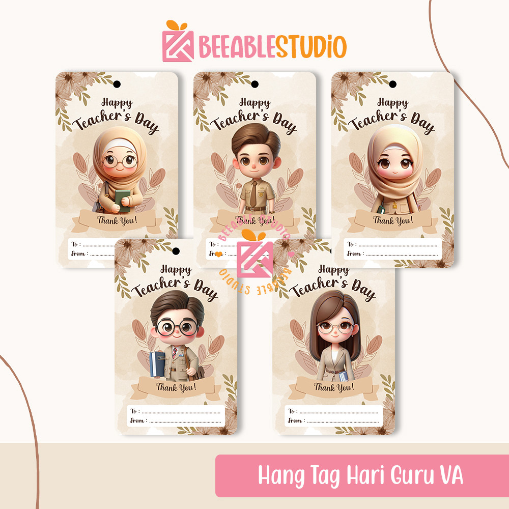 [8pcs] Hang Tag Hari Guru Hangtag Ucapan Happy Teacher's Day