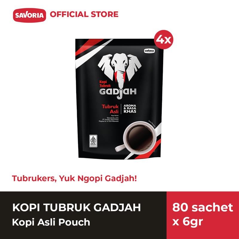 

Kopi Tubruk Gadjah Asli Pouch 80 Sachet x 6g