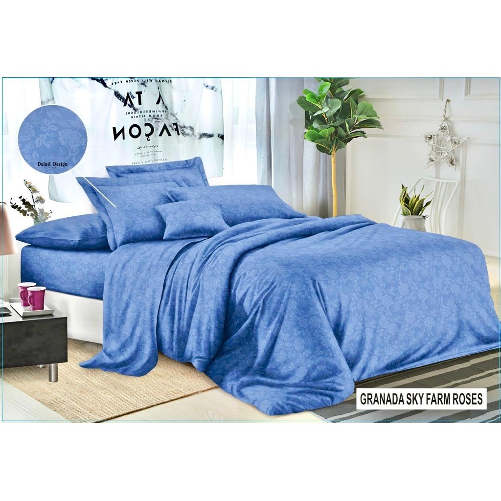 BEDCOVER SAJA TANPA SPREI BAHAN EMBOSS WARNA GRANADA SKY FARM