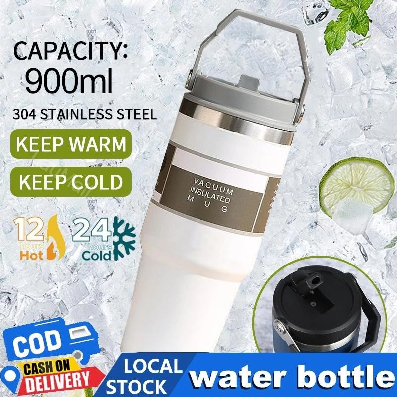 TUMBLER STAINLESS MUG 890ML TERMOS TUMBLER GELAS VACUUM INSULATED  BOTOL MINUM KOPI TAHAN PANAS DING