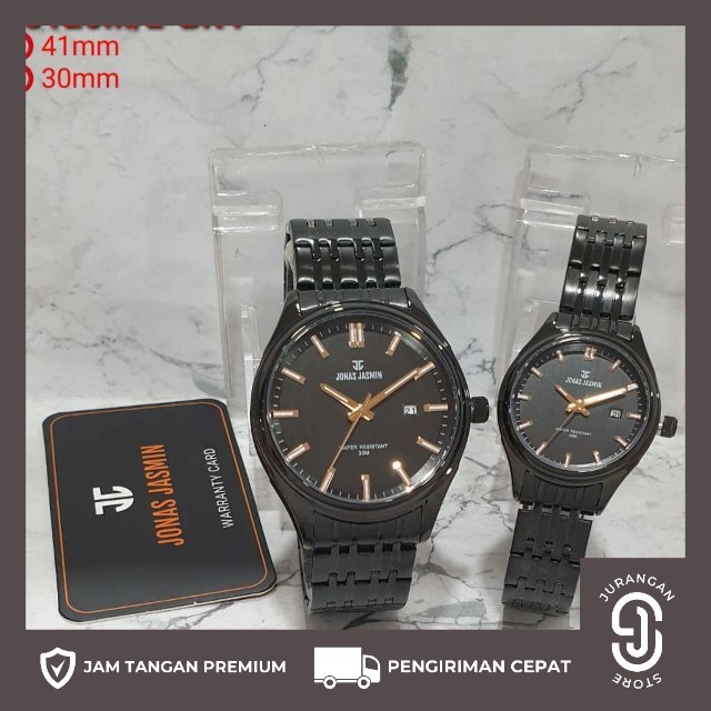 Grosir Jam Tangan Couple/Sepasang Fashion Jonas Jasmin Original JJ3120L Tanggal Aktif - COD - Best S