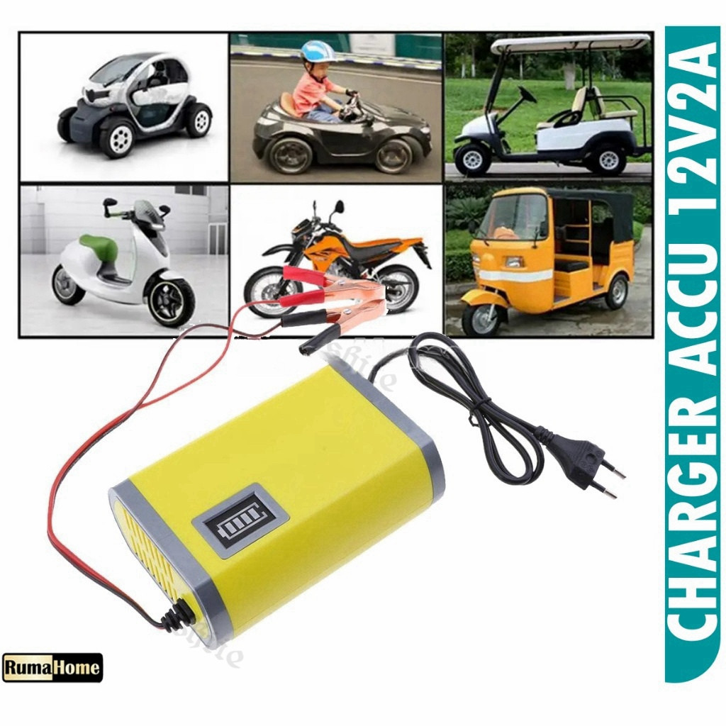 CHARGER AKI 2A 12V MOTOR MOBIL KABEL INDONESIA CASAN AKI ACCU ALAT CAS AKI MOTOR MOBIL 12V 2A CRAFTE