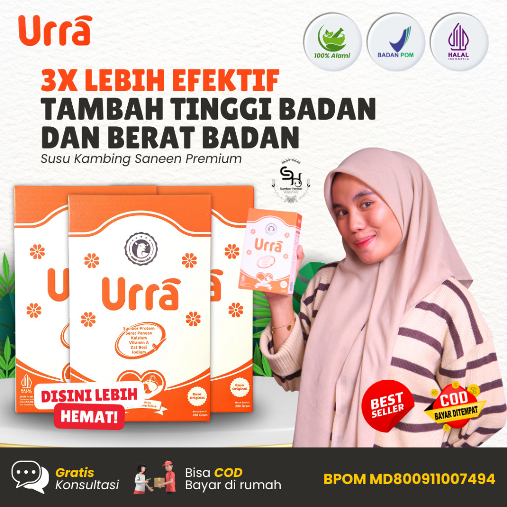 

[PAKET 3 BOX] URRA ORIGINAL Penambah Berat badan dan Tinggi Badan Anak | 200gr | BPOM dan Halal MUI
