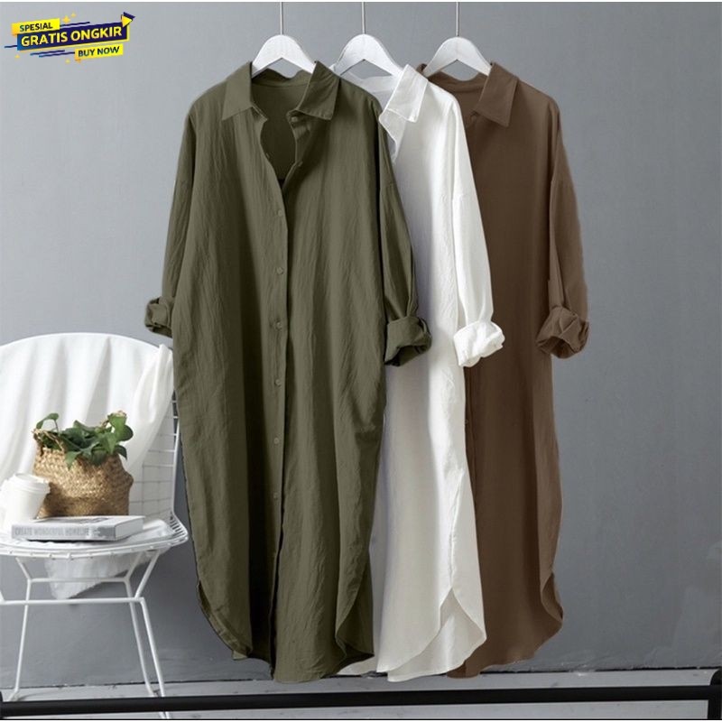 TUNIK CRINKLE / LOVA LONG TUNIK JUMBO POLOS   Crinkle Airflow