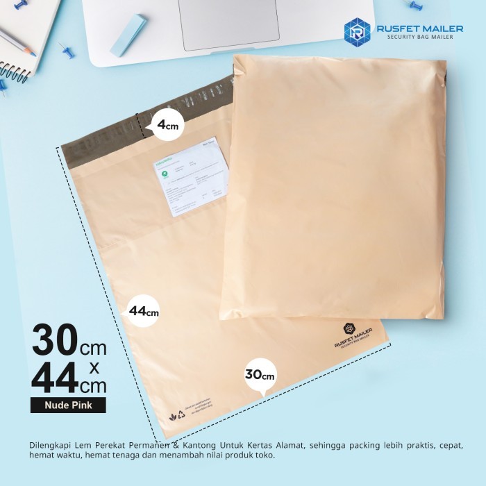 

AMPLOP PLASTIK POLYMAILER POLIMAILER PACKING ONLINE NUDE PINK 30X44 - NUDE PINK, 30CM X 44CM