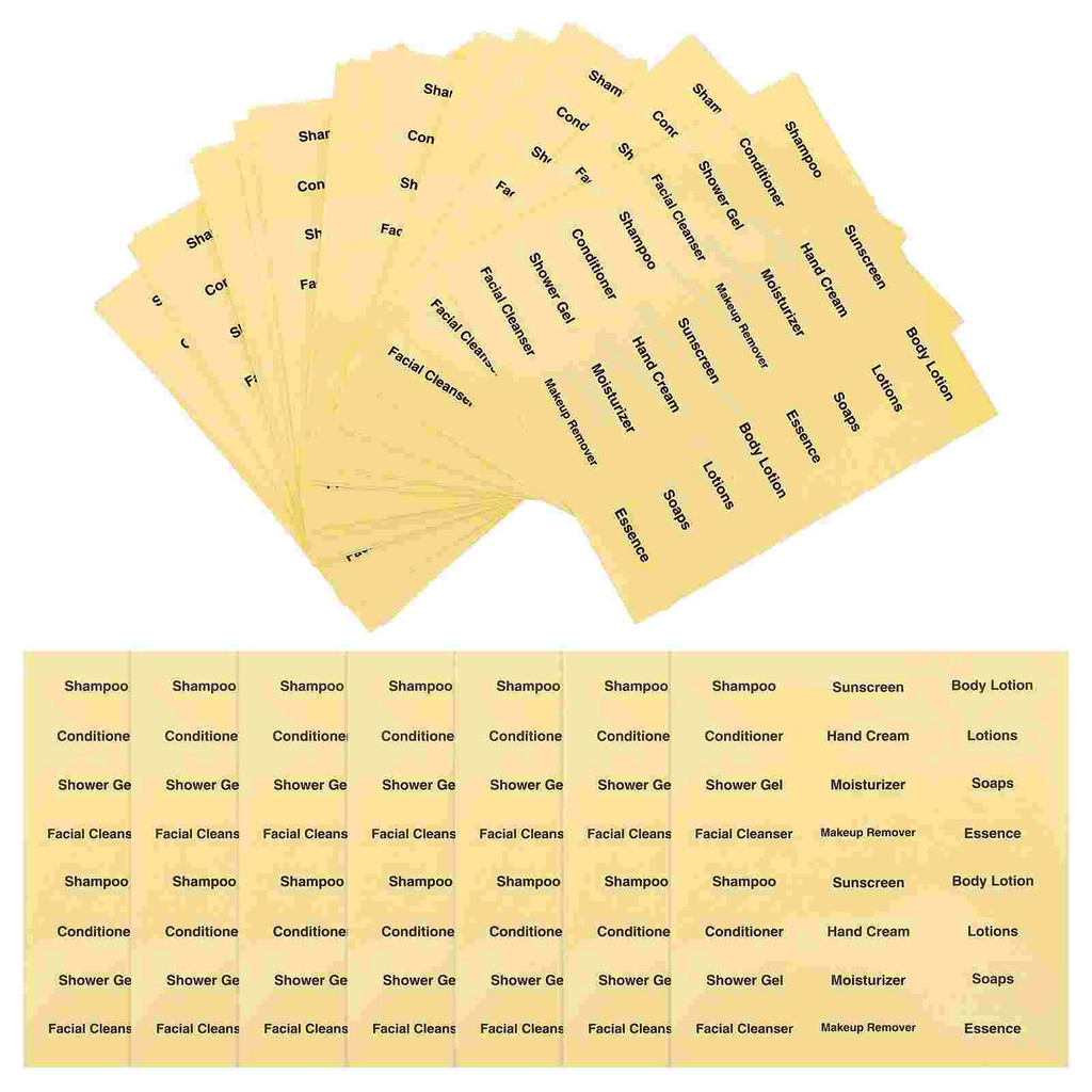 

20 Sheets Transparent Stickers Taggies Bottle Label Adhesive Labels Toiletries for Bottles Skincare Travel