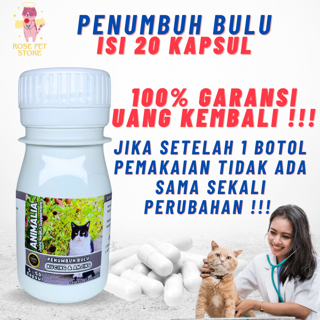 BIOTIN VITAMIN BULU KUCING ANJING CAT DOG PENUMBUH BULU RONTOK OBAT PENYAKIT KULIT ANTI RONTOK