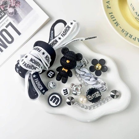 HIGHGOSI 3D Aksesoris Sandal Lucu Boneka Kartun/Bunga/Beruang/Anak Anjing Aksesori Sandal DIY