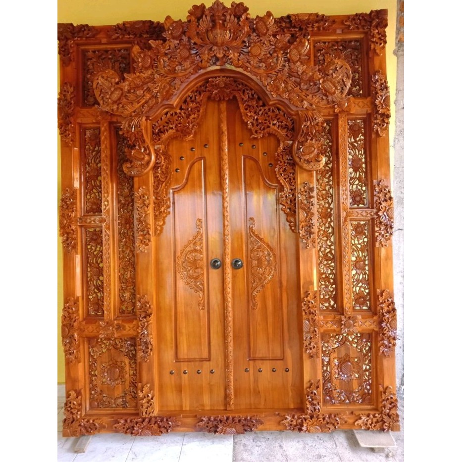 Gebyok Ukir Bali Kayu Jati Finishing Melamin