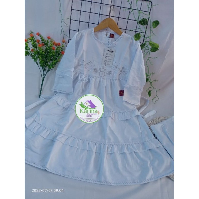BAJU MUSLIM ANAK / GAMIS ANAK SET HIJAB/ GAMIS PUTIH ANAK PEREMPUAN