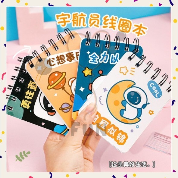 

FF PROMO - Notebook Ring Notepad Ring A7 Motif Astronot Lucu Viral Sekolah