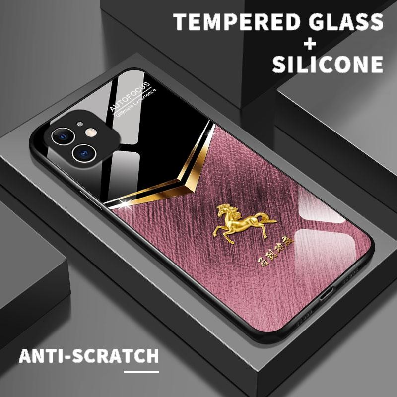 Kaca Glass Case For Samsung A05 A05s A02 A02s A03 A03 Core A03s A04 A04E A04s Soft Case Keren Pink H