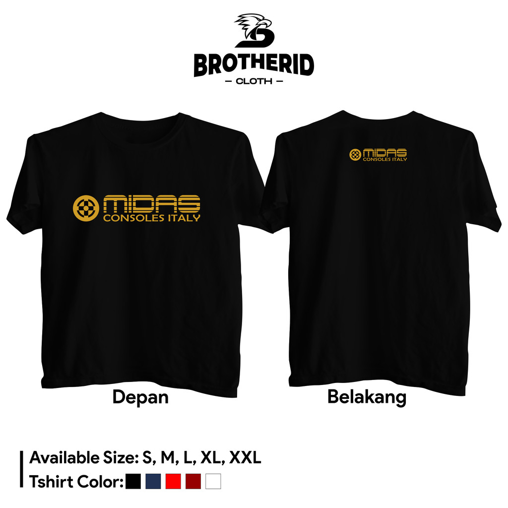Kaos Midas Consoles Italy Audio Baju Operator Sound System Original