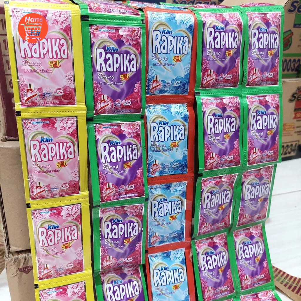 Hans RAPIKA Biang Sachet / Rapika Pelicin Dan Pewangi Pakaian Sachet 8ml Renceng isi 12pcs WINGS
