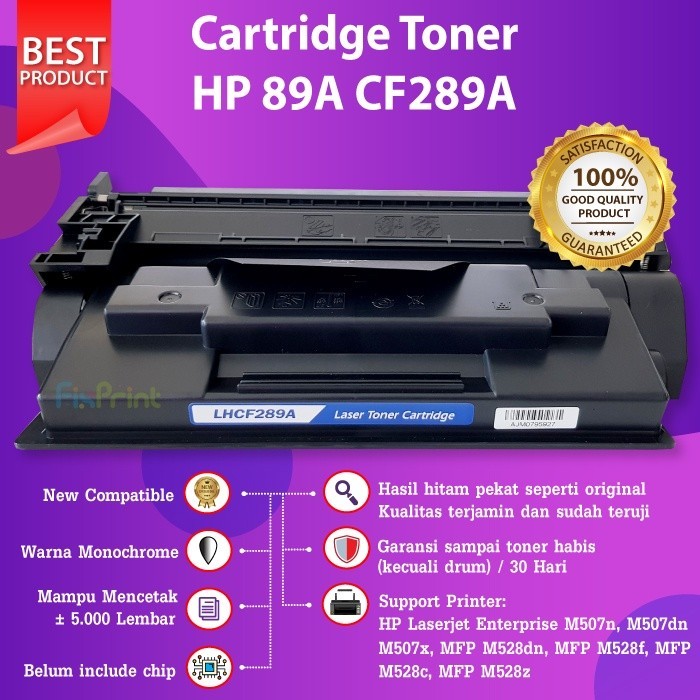 FixPrint Cartridge Toner Compatible  CF289A 89A Printer Laserjet M507n M528dn