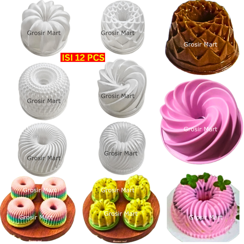 GM Isi 12pcs Cetakan Puding Mini Agar Agar Loyang Puding Cetakan Jelly Kue Mini Viral Loyang Puding 