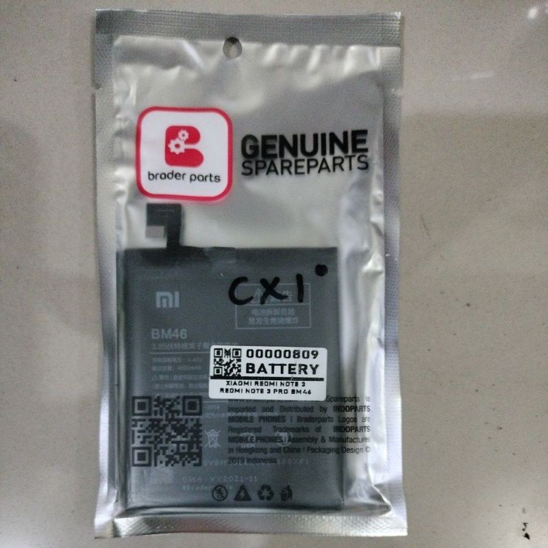 BATRE BATERAI XIAOMI NOT3/NOT 3PRO  BM46  DABLE IC BRADER PART