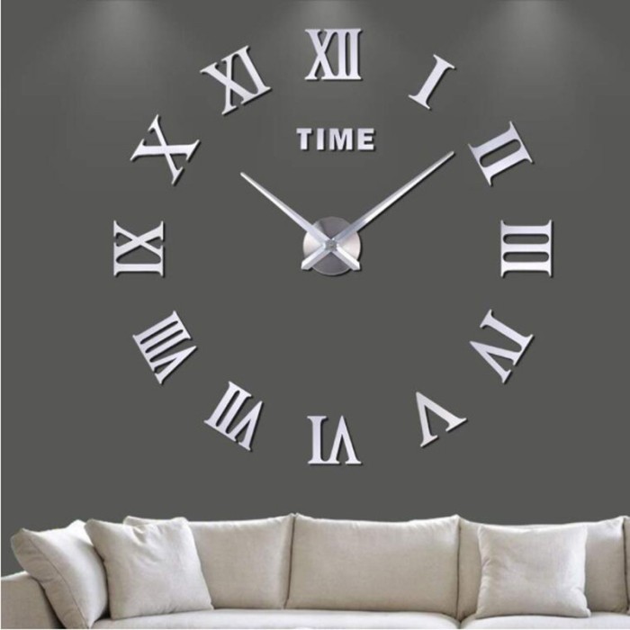 Jam Dinding Roman Numeral DIY 90–100cm – Gaya Klasik Angka Romawi, Silent Movement, Cocok untuk Livi