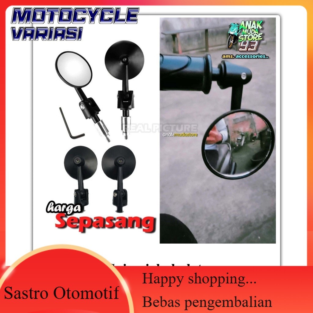 Spion jalu bulat spion bar end bulat motor nmax aerox vespa beat universal