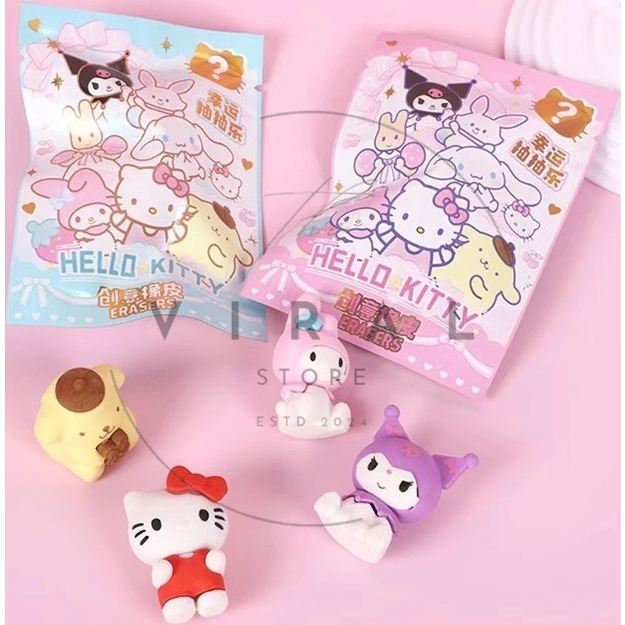 

THE VIRAL STORE Penghapus Pensil Sanrio Mystery Bag Eraser Sanrio Cute Pencil Eraser Blind Box Sanrio Blind Bag Sanrio