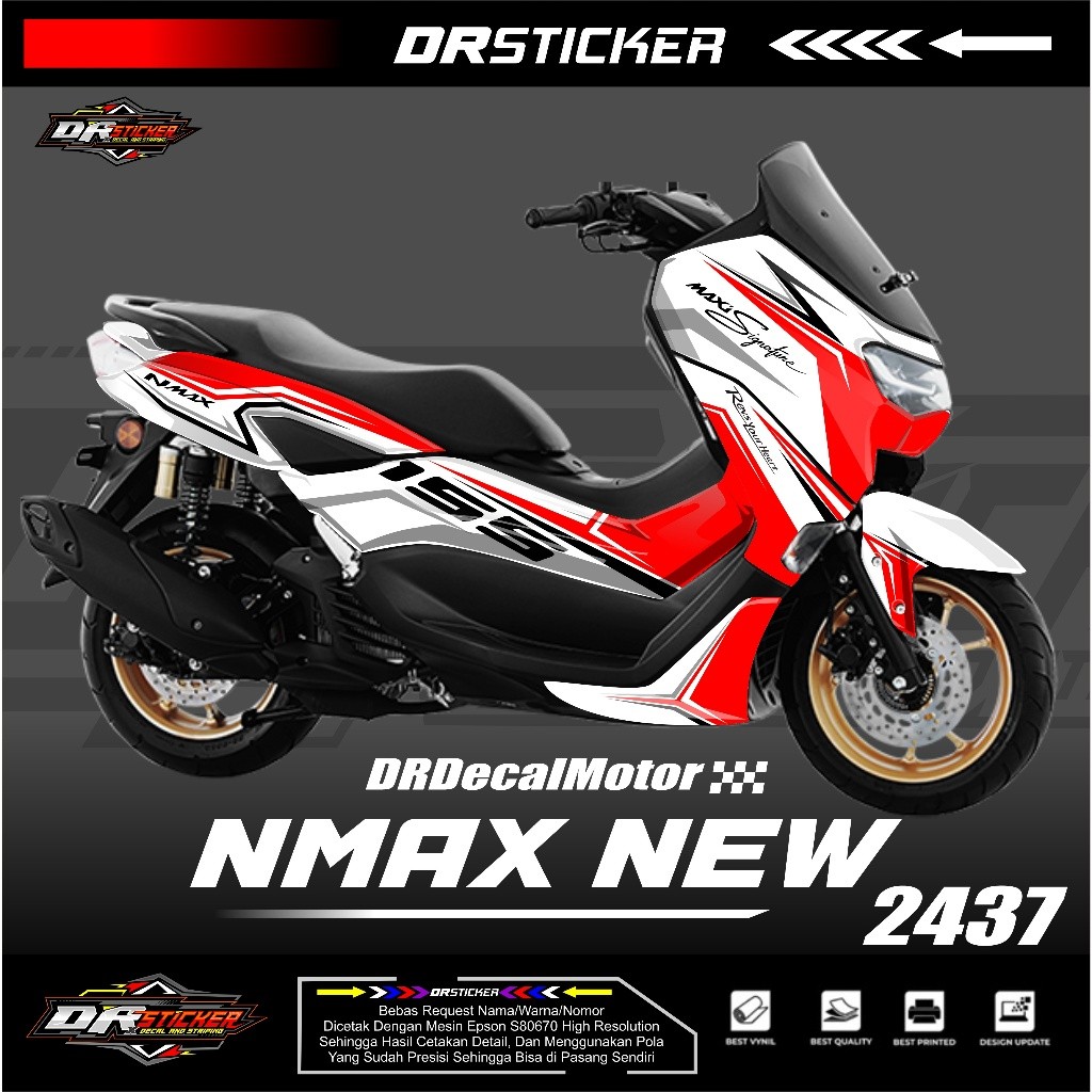 DECAL STICKER LIS BODI YAMAHA NMAX NEW 2020-2023 VARIASI - Stiker Full Body Yamaha Nmax New ABS