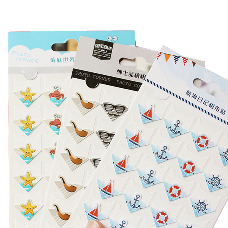 

24 Pcs/Lot DIY Ocean Series Cute Paper Stickers For Photo Albums Excellent Handwork Frame Decoration Paper For Scrapbooking Set