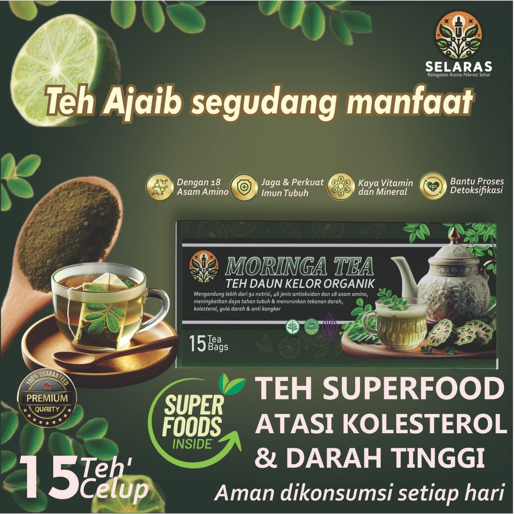 

Teh Celup Daun Kelor MoriTea sELARAS isi 15 bag