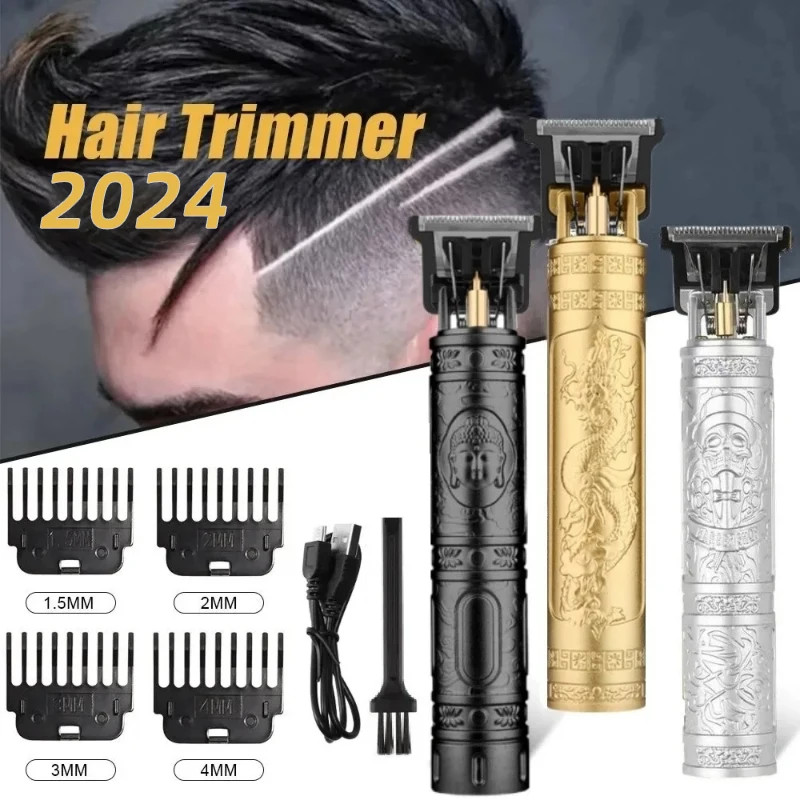 Professional T9 Hair Trimmer Machine Metal Body Beard Trimmer for Men Stainless Steel Blade Hair Cli