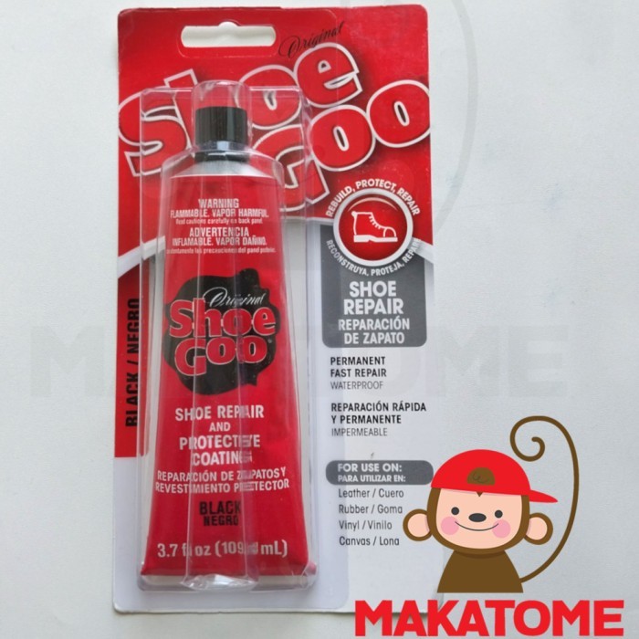 

Shoe Goo Shoe Repair Adhesive Clear Black 3.7 fl oz 109 ml lem sepatu - Black