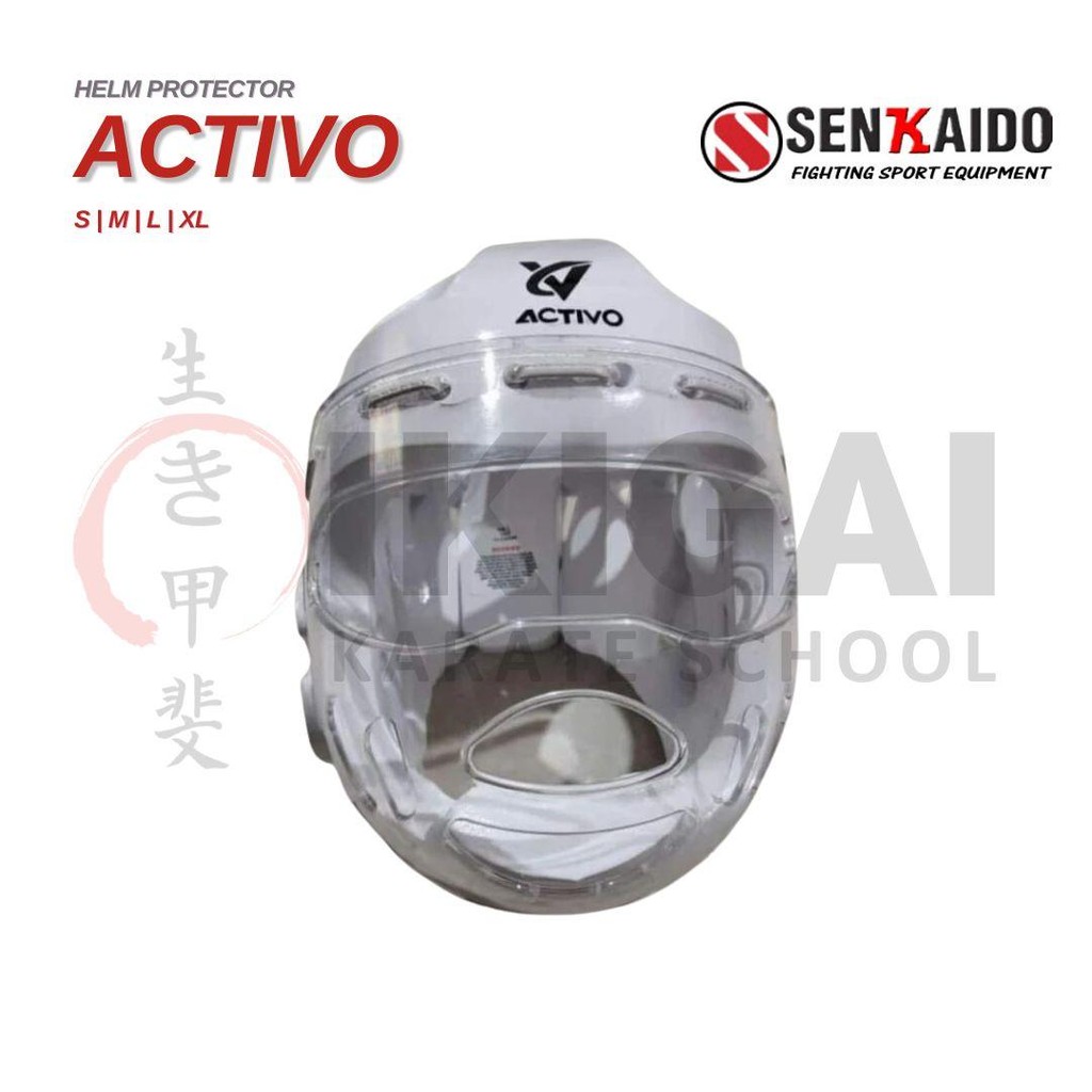 SENKAIDO ACTIVO HELM PROTECTOR Pelindung Kepala Head Guard Face Mask Karate